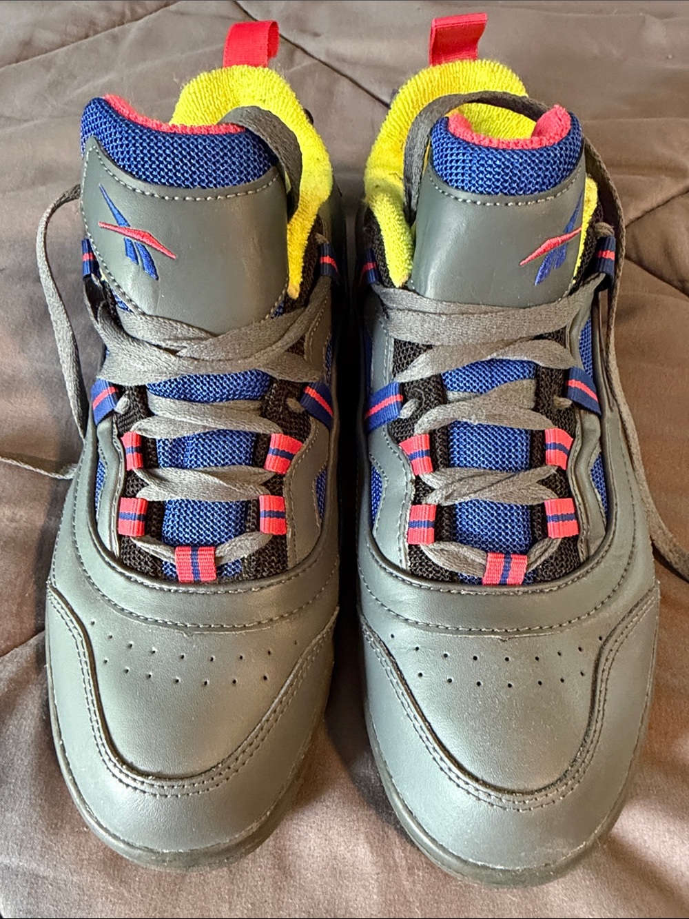 Reebok workout vintage unisex grey and Blue Athletic Shoes